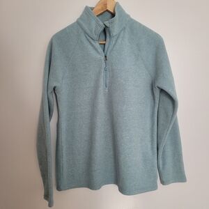 Eddie Bauer Women's Soft Blue Quarter-Zip Pullover Fleece Sweater Size S